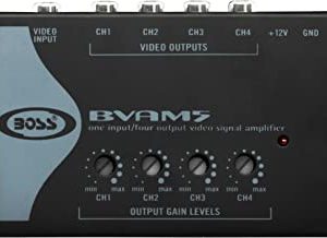 BOSS Audio Systems BVAM5 1 In 4 Out Car Video Signal Amplifier - Amplifies Video Signal to Maintain Picture Quality in Multi-Monitor Systems